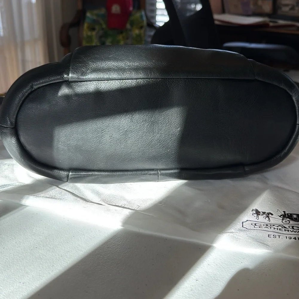 Coach Black Leather Satchel with Gold Hardware